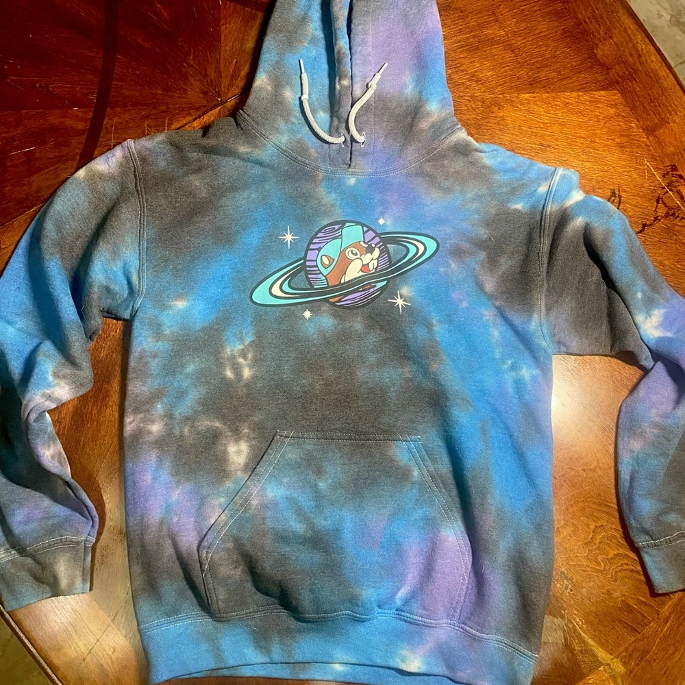 Buc-ee’s small hoodie, space.tie-dye